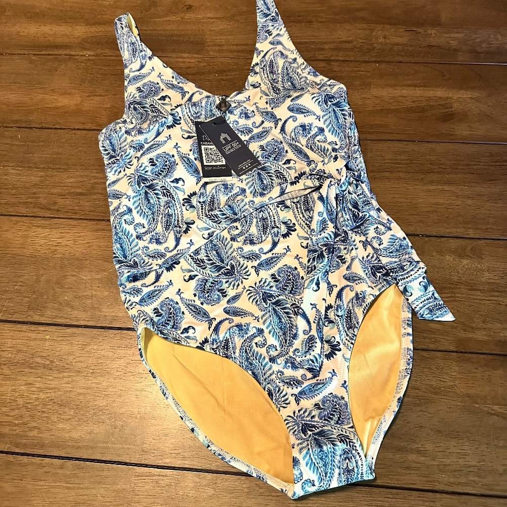 Cabana Life Charleston Wrap One Piece Swim Suit size S and M - Picture 4 of 10